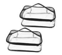 GALPADA 2 Pcs Clear Makeup Bag PVC Travel Toiletry Case for Easy Organization Quick Access for Cosmetics Hair Accessories and Beach Essentials