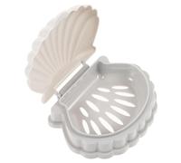 GALPADA 2 Pcs Draining Soap Holders with Sea Shell Design Smooth Rounded Edges PP Plastic Soap Trays Water Draining Bathroom and Kitchen Organizers
