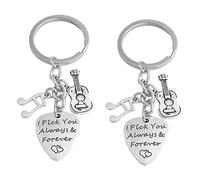 GALPADA 2 Pcs Guitar Pick Keychains Zinc Alloy Pendants for Music Lovers Crafted Accessories
