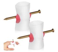 GALPADA 2 Pcs Halloween Prank Props Nail Through Finger Trick with Realistic Bloody Gauze Safe Plastic Fake Wound for April Fool Pranks and Scary Costume Accessories