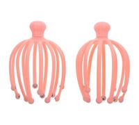 GALPADA 2 Pcs Pink Handheld Head Massagers Multi-Function Scalp Massage Tools for Muscle Exercising and Relaxing The Scalp Small Portable Design for Random Color