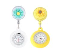 GALPADA 2 Pcs Quartz Pocket Watches with Silicone Case Safety Clip Easy to Clean Portable Hanging Watches for Nurses and Doctors