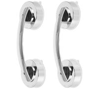 GALPADA 2 Pcs Suction Cup Door Handles Suction Grip Bars Strong Grasping Force Made of Sturdy Abs Engineering Plastics Silver Colour Suitable for Smooth Flat Surfaces Including Tiles Glass