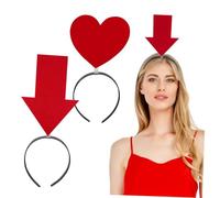 GALPADA 2 Pcs Valentine S Day Arrow Headbands for Women and Soft Elastic Heart-shaped Hairbands with Symbolic Love Design Comfortable Non-woven Fabric Accessories for Parties Concerts