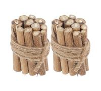 GALPADA 2 Pieces Miniature Doll House Firewood Pile Decorations, Winter Tiny Firewood Ornaments for DIY Home Model and Landscape Craft Supplies