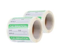 GALPADA 2 Rolls Green Calibration Labels Removable White Sticker Labels Writable Surface Quick Application Paper Adhesive Material Simple Elegant Design for Quality Control and Pallets