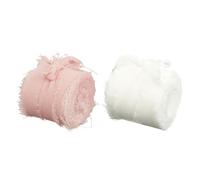 GALPADA 2 Rolls of Multi-Function Polyester Fringe Ribbon for DIY Handcrafting and Dresses, Lightweight and Portable Decorative Ribbons for Wedding Bouquets, Cake Decoration, and Wrapping