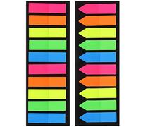 GALPADA 2 Sets Adhesive Sticky Book Tabs Writable Index Tabs Pet Material Fluorescent Pointed Design for Referencing and Marking The Focus at Home and School for Students and Teachers
