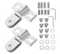 GALPADA 2 Sets Alloy Reinforced Glass Shower Door Pivot Hinges for Frameless Bathroom Doors, Smooth Swinging Hardware Fits Thick Glass, Upper and Lower Clamp Accessories for Shower