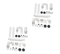 GALPADA 2 Sets Aquarium Fish Tank Filter Tube Water Inlet Outlet Pipes Plastic Replacement Accessories for Canister Filter with Smooth Bend Design