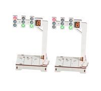 GALPADA 2 Sets DIY Wooden Traffic Light Model Kit for Stem Science with Interactive Assembly Simple Coding Realistic Traffic Signal Simulation for Family Learning
