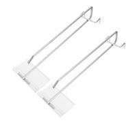 GALPADA 2 Sets Double Wire Electroplated Shelf Hooks with Display Label Supermarket Pegboard Hooks for Wall-Mounted Retail Goods Rust-Resistant Hanging Rack Accessories