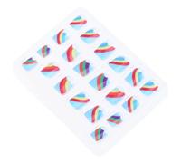 GALPADA 2 Sets False Nail Tips Rainbow Cloud DIY Artificial Nails for Kids Easy to Apply Home Use