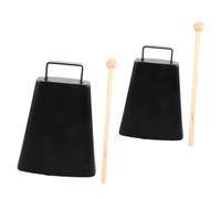 GALPADA 2 Sets Hand Percussion Cowbells Noise Makers with Stick Metal Cowbell Percussion Set Sporting Events Football Weddings Early Childhood Music Education