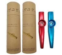 GALPADA 2 Sets Metal Kazoo for Music Resonant Musical Instruments Easy to Learn for Guitar Ukulele Accompaniment Red and Blue