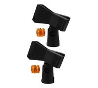 GALPADA 2 Sets Mic Clip Holder with Copper Thread and Male to Female Adapter Secure Spring Clamp for Wireless and Wired Microphones Compatible with Stands Easy Installation for Live