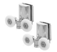GALPADA 2 Sets Sliding Shower Door Parts Replacement Kit for Bathroom Glass Doors with High Load Capacity and Easy Installation, Abs and Zinc Alloy Dual Wheel Rollers for Smooth Sliding
