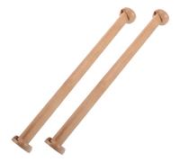 GALPADA 2 Sets Solid Wood Closet Rod with Support Flanges Wooden Clothes Rail for Wardrobe Storage Heavy-duty Closet Hanging Organizer for Bedroom Garments and Drying