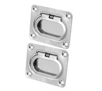 GALPADA 2 Sets Stainless Steel Flush Pull Handles for Boat Deck Hatch Ergonomic Ring Latch Floor Buckle Pull Easy Install Flush Mount Hardware for Yacht and Rv Lockers