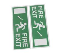 GALPADA 2 Sheet Fire Exit Sign Stickers for Doors and Corridors Safety Reminder for Business School Office Warehouse Paper Material for Emergency Exit Identification