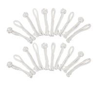 GALPADA 20 Pairs of White Satin Cheongsam Buttons with One-Word Shape, Pure Hand-Made Knot Fasteners for Tai Chi Suit and Cheongsam Clothes Accessories, Classic Traditional Ethnic Style