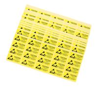 GALPADA 200 Pcs Anti-Static Label Decals Self Adhesive Static Warning Sticker Label Yellow Paper High Adhesive Backing for Electronic Devices Manufacturing and Shipping