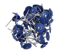 GALPADA 200pcs Inch Plastic Cap Roof Nails Round Head for Faster Installation and Secure Grip, for Roofing Materials and Insulation Board, Blue Plastic and Metal Construction
