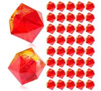 GALPADA 200pcs Irregular Polyhedron Acrylic Beads for Jewelry Making DIY Crafts Bright Red and Yellow Loose Beads for Necklaces Wristbands and Craft Embellishments