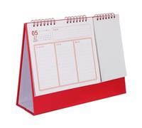 GALPADA 2027 Chinese Desk Calendar Year the Goat Standing Flip Monthly Planner with Tilted Easel Support Red Paper and Metal Minimalist Design for Workspace and Study