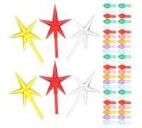 GALPADA 206pcs Plastic Christmas Tree Replacement Bulbs Small Flame Peg Twist Lights Ornaments with 6pcs Star Accessories for Ceramic Christmas Tree Indoor Seasonal Décor