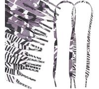 GALPADA 20Pcs Braided Flat Shoelaces Rainbow Gradient Printed Shoelace 0.5M for Sneakers Boys Colorful Shoe Laces Suitable for Casual and Sports Shoes Random Color Random Color