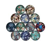 GALPADA 20pcs Glass Patch Jewelry Making Accessories Circular Hemisphere Ethnic Style Colorful Premium Glass Material Flat Back for Craft DIY and Clock Assorted Style