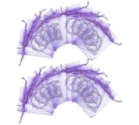 GALPADA 20pcs Lavender Drawstring Bags Lightweight Mesh Small Sachet Bags with Elegant Lavender Design for Organizing Small Accessories and Drawer Sachets