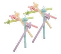 GALPADA 20pcs Macaron Color Plastic Bird Perches for Cage with Millet Holder and Hanging Hook, Resistant to Chewing and Easy to Attach, Suitable for Canary and Cockatiel Parrot Cage