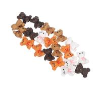 GALPADA 20pcs Mini Bear Figurines Plastic Tiny Animal Statues for Fairy Garden Micro Landscape Ornaments Miniature DIY Cake Toppers and Dollhouse Decorations in Orange Khaki White