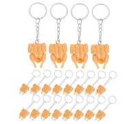 GALPADA 20pcs Miniature Fried Chicken Keychain Food Simulation Funny Chicken Keyring for Bag Purse Phone Durable Solid Material Accessory