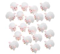 GALPADA 20pcs Miniature Resin Lamb Sculptures Realistic Light-colored Sheep Models for Micro Landscape Decor, Fairy Garden, Moss Gardens, and Flower Pots Long-term Integrity
