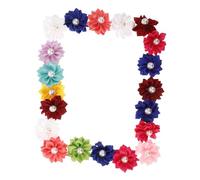 GALPADA 20pcs Mixed Color Pet Hair Tie Beautiful Flower Pet Headdress with Pearl Design for Dogs and Puppies Chic Accessories for Grooming and Everyday Wear