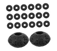 GALPADA 20pcs Natural Black Lava Rock Diffuser Stone Beads Large Hole Volcanic Essential Oil Diffuser Beads for DIY Jewelry Making and Bracelet Craft Supplies