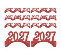 GALPADA 20pcs Red Cloth Headband Accessories with Smooth Finish, Supports Complex Crafts and Reduces Hair Snagging, for Special Occasions and Year-round Creativity