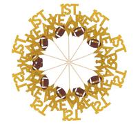 GALPADA 20pcs Rugby Football Cupcake Toppers Sports Cake Picks for Boys Birthday Party Decorations Reusable Paper Football Party Supplies for Sports Themed Celebrations