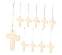 GALPADA 20pcs Small Wooden Crosses Unfinished Wood Crafts with Jute Rope Hanger Versatile Use Resistant to Deformation Unique Design for Church and Wedding Decoration