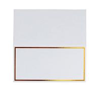 GALPADA 20pcs Stereoscopic Paper Party Seat Cards with Hot Stamping Edge Elegant White Name Cards for Weddings Birthdays Engagements Banquets and Gatherings