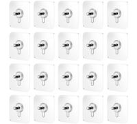 GALPADA 20pcs White Acrylic Home Wall Hooks with Seamless Screw Adhesive, Multi-Functional and Easy to Use Furniture Stickers for Family Hardwood Surfaces