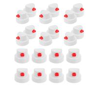 GALPADA 20pcs White Plastic Fat Spray Paint Nozzle Caps for Aerosol Cans Fan-shaped Spray Tips with Waterproof Button Replacement Paint Accessories for Art and Graffiti