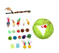 GALPADA 21pcs Interactive Cat Teaser with Bells and Balls Cat Wand Stimulates Hunting Instincts and Curiosity Premium Quality Random Color