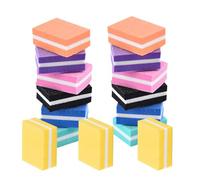 GALPADA 21pcs Mini Double-Sided Sponge Nail File Sand Grit Portable Bean Curd Shape Nail Buffing Block for Home and Professional Use Assorted Colours Random Color