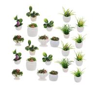 GALPADA 22pcs Mini Bonsai Landscape Dollhouse Decoration Accessories Highly Realistic Artificial Potted Plants for Micro Landscape Small Miniature Ornaments for Fairy Gardens and DIY