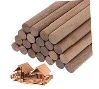 GALPADA 24 Pcs Black Walnut Wood Dowels Diameter Smooth Round Craft Sticks for DIY Projects Sturdy Polished Wood Grain Wooden Rods for Home Decor and Woodworking