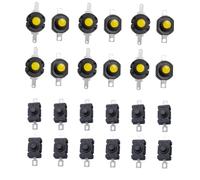 GALPADA 24 Pcs Self Locking Mini Torch Button Switch for Electric Flashlight DIY Projects Stable Push Button with Bent Pin Design Suitable for Home Appliances and Electronic Devices